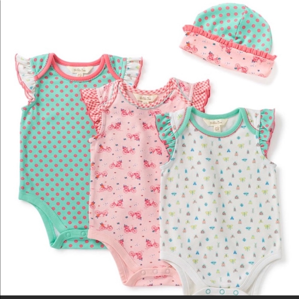 Matilda Jane 4 piece onesie/hat set